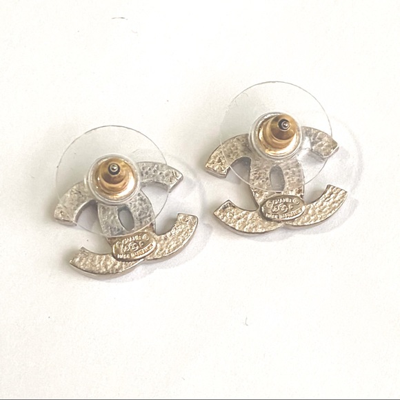 *SOLD* Authentic CHANEL Rhinestone CC Earrings - Picture 4 of 4